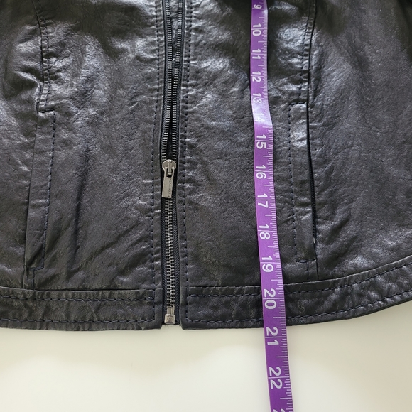 Bcbg black 100% leather moto sequin zipper jacket - Picture 6 of 16